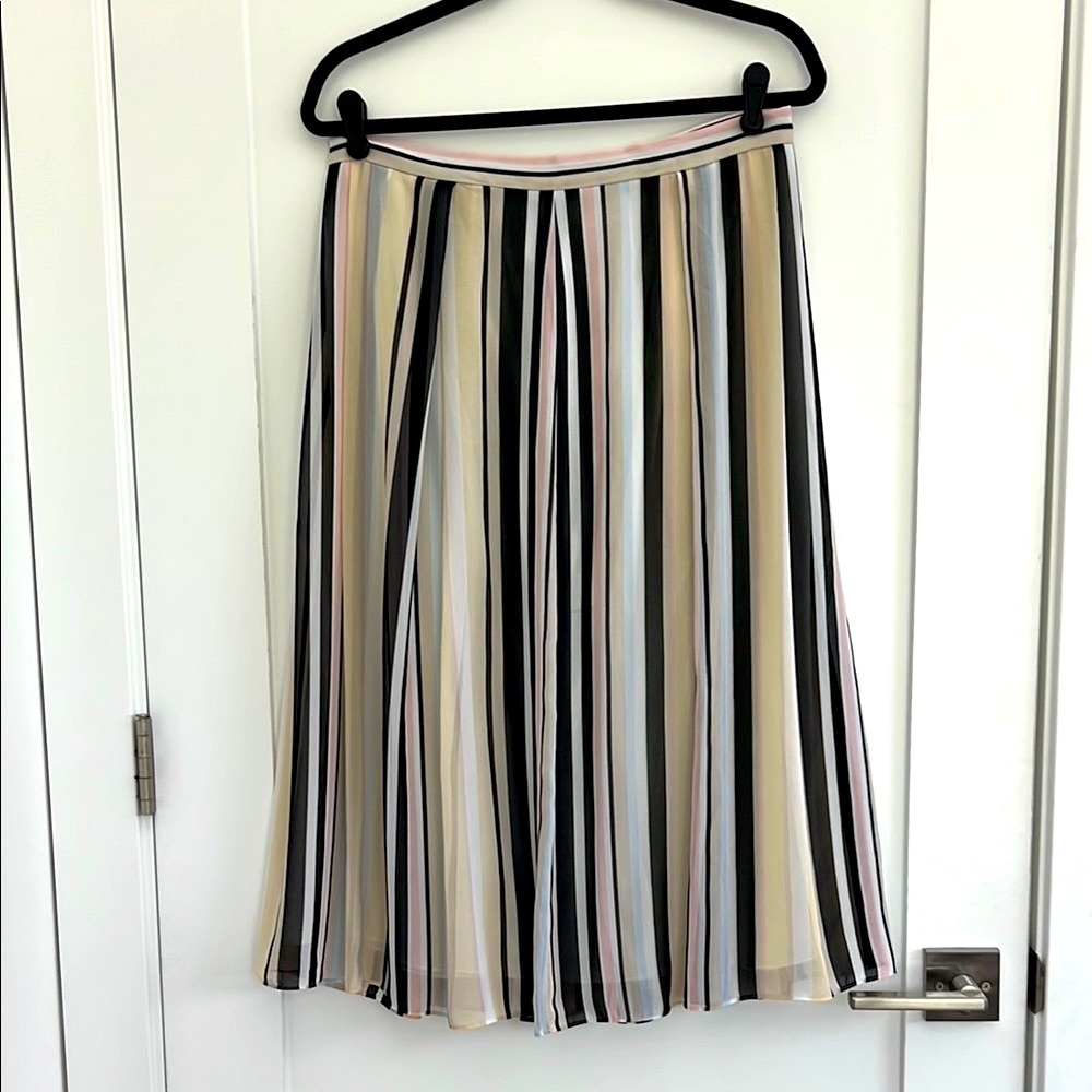 Anne Klein Striped Pastel Rainbow A-Line Skirt